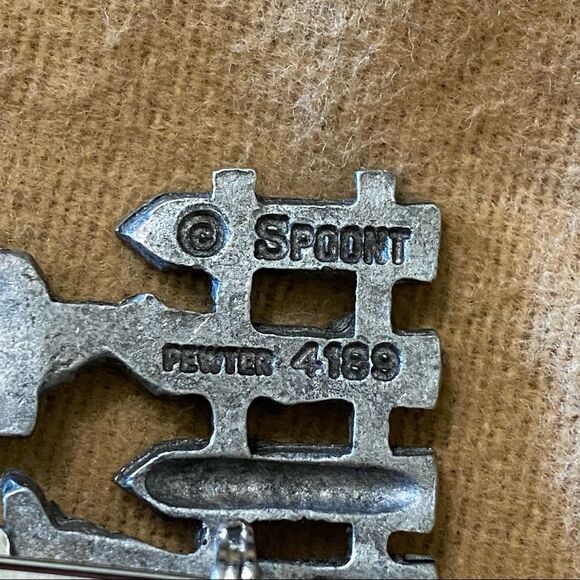Vintage Spoont Birdhouse Bird Pewter 4189 Brooch - Picture 3 of 6